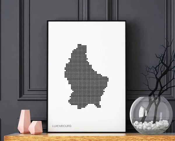 Luxembourg Minimal Dots Retro Map Poster