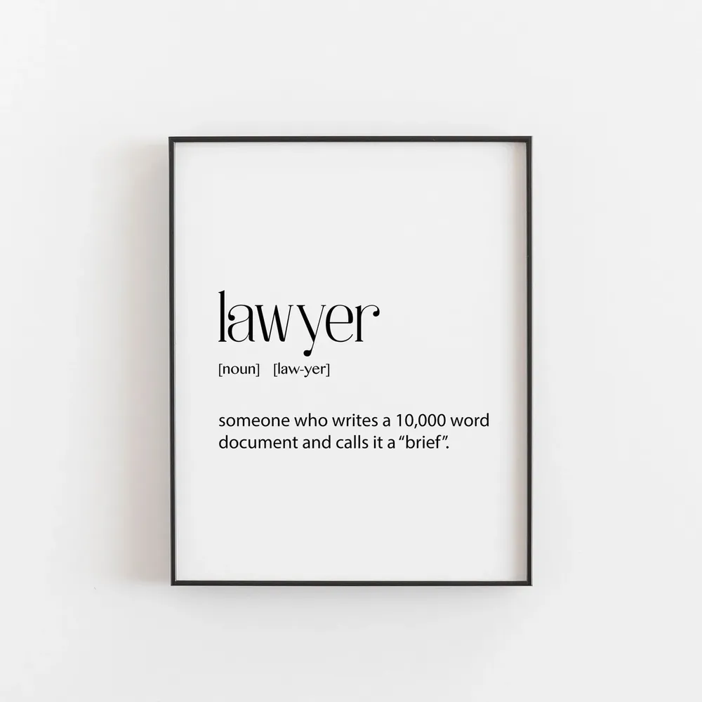 Lawyer Definition Funny Gift Art Print
