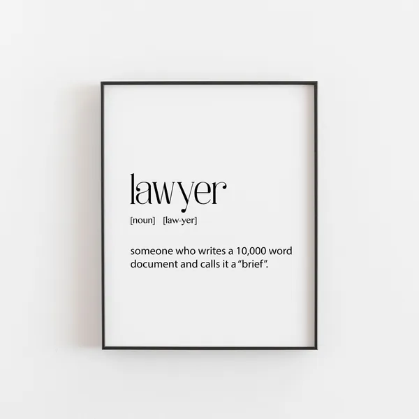 Lawyer Definition Funny Gift Art Print