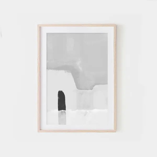 Gray White Abstract Architecture Art Print, Minimalist