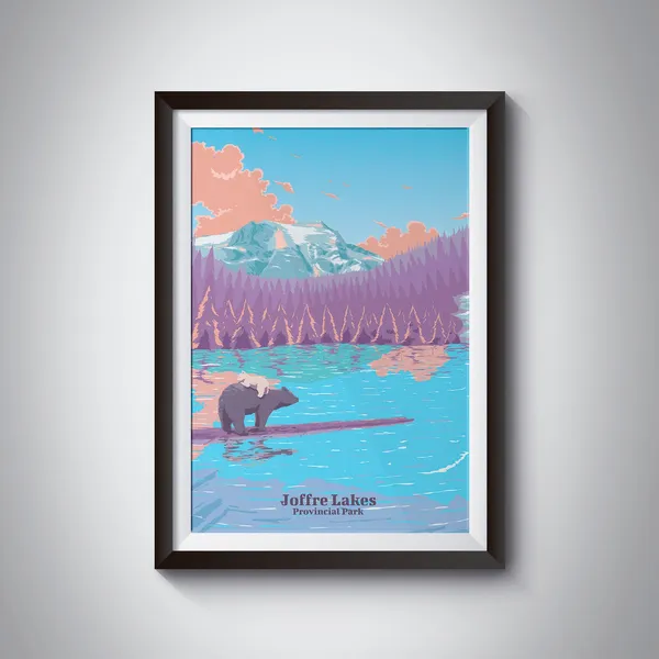 Joffre Lakes Provincial Park Travel Poster, British Columbia