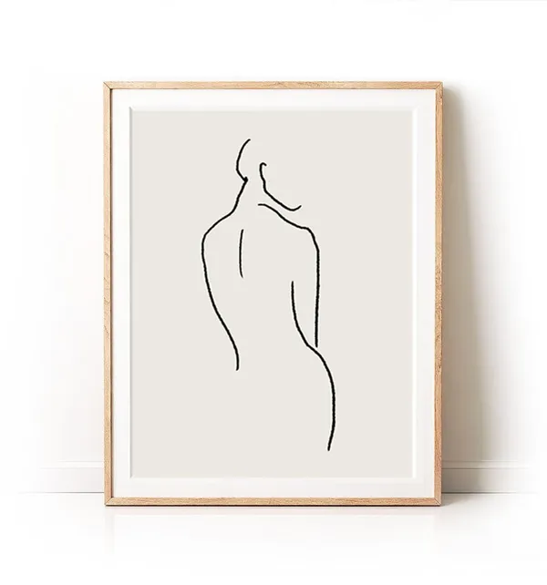 Woman Body Line Art, Abstract Silhouette Art Print