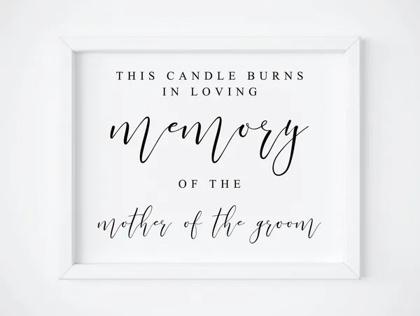 In Loving Memory Candle Burns Memorial Sign Print