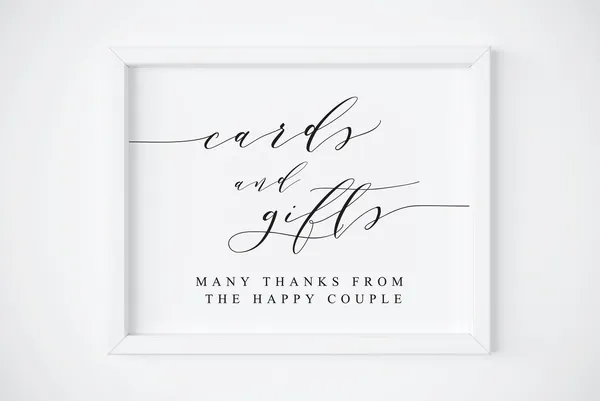 Cards And Gifts Wedding Reception Sign, Poster Print
