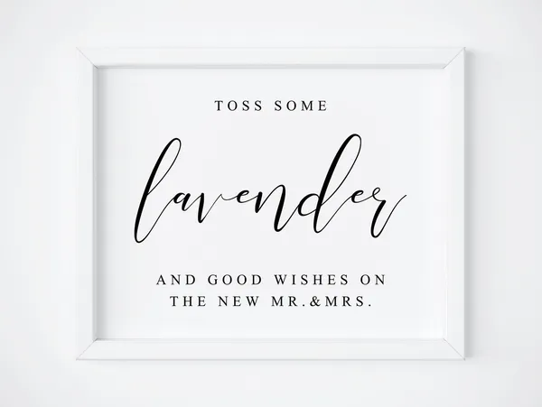 Wedding Lavender Toss Sign, Ceremony Send-Off Print