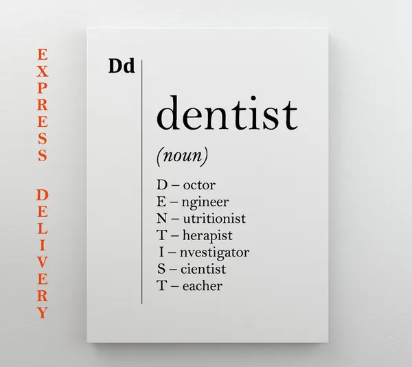 Dentist Definition Art Print, Dental Office Decor