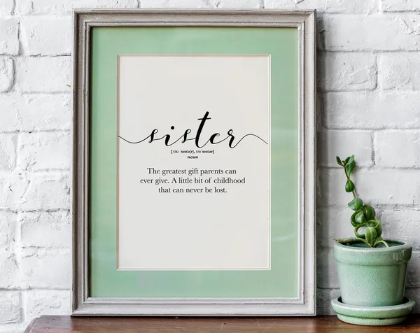 Sister Word Definition Poster, Funny Quote Art Print