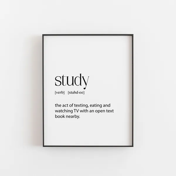Teenager Gifts Study Definition Dorm Decor, Wall Art Print