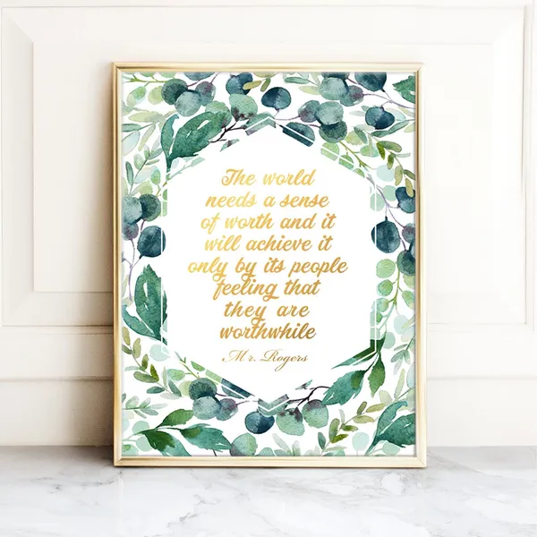 Mr. Rogers-Inspired Floral Typography Art Print