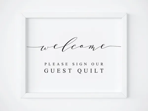 Wedding Guest Quilt Sign, Welcome Please Guestbook Art Print