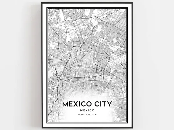 Mexico City Map Poster, Street Decor Travel Print