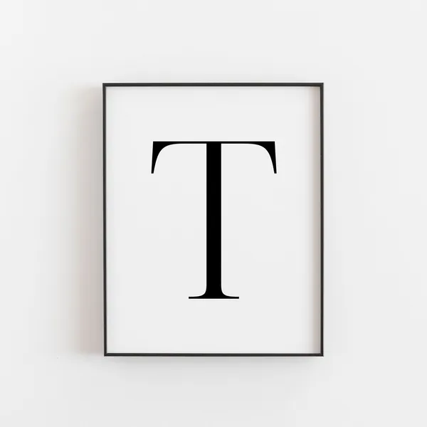 Letter T Modern Minimalist Poster