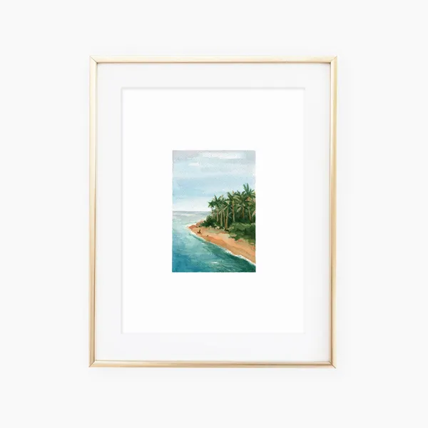 Palm Beach Landscape Painting, Beach Wall Art Print