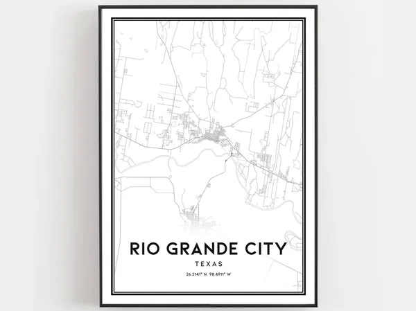 Rio Grande City Map Poster, Texas Street Decor