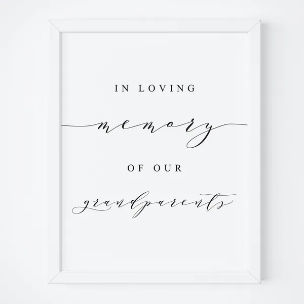 In Loving Memory of Our Grandparents Memorial Print