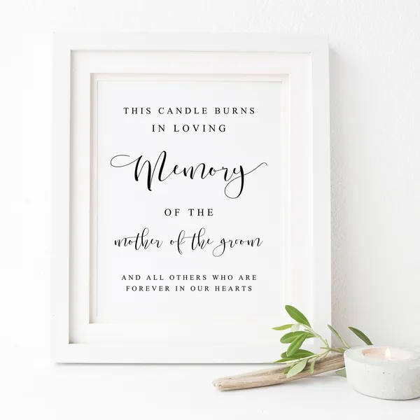 In Loving Memory Wedding Table Sign Art Print