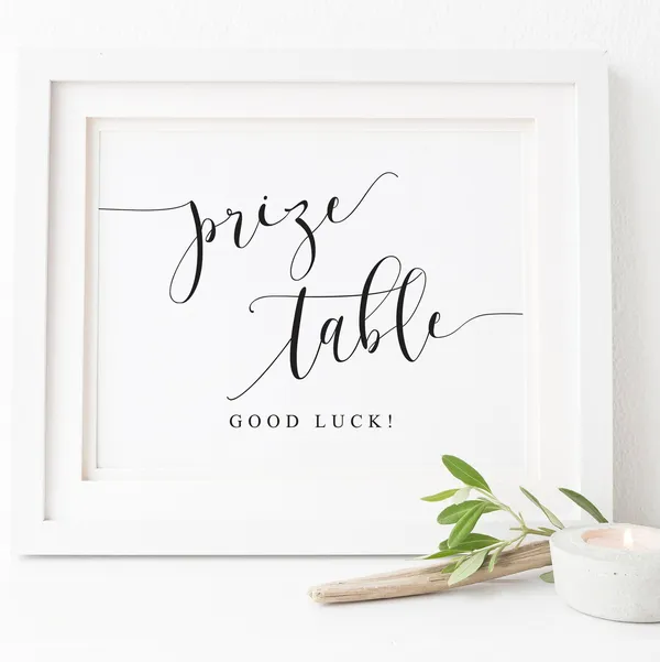 Prize Table Bridal Shower Sign, Wedding Decor