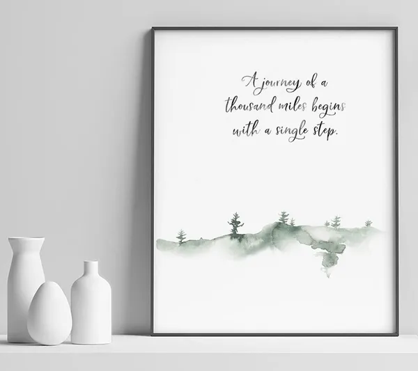 Chinese Proverb Wisdom Quote, Travel Wall Art Print