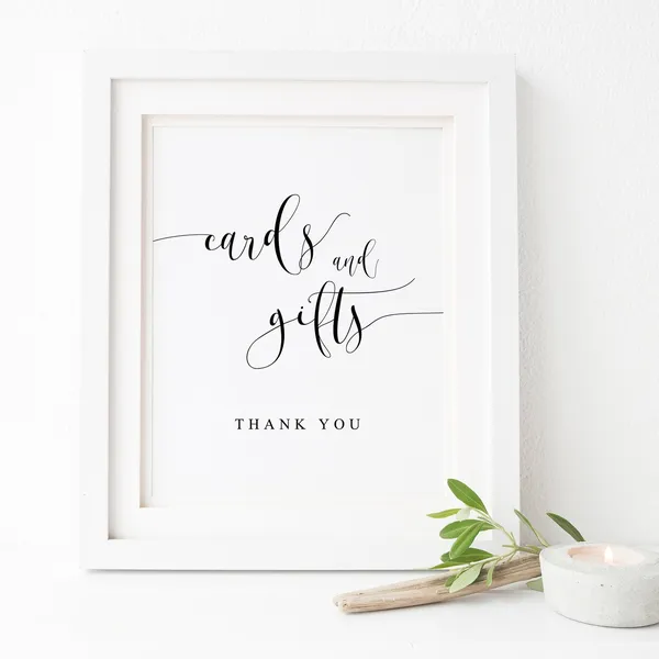 Wedding Cards And Gifts Sign, Ceremony Poster Print