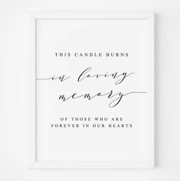 Loving Memory Candle Wedding Memorial Sign