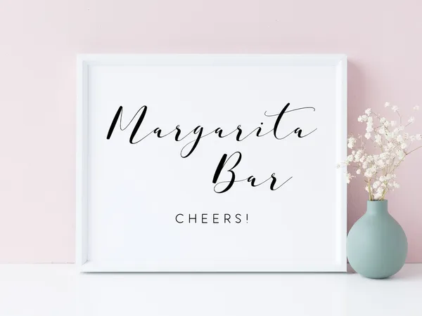 Margarita Bar Sign, Cocktail Bar Wall Art Print