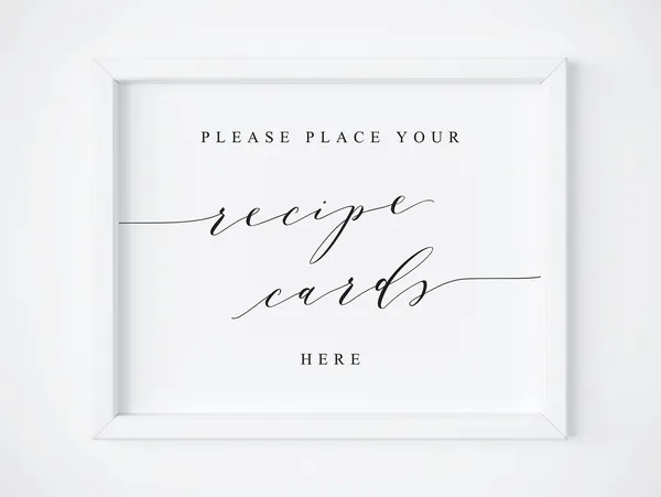 Wedding Recipe Card Recipe Print, Bridal Shower