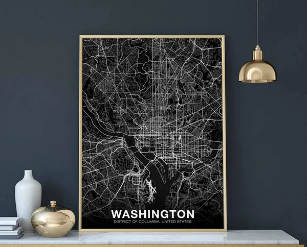 Washington DC USA Map Poster, Modern Travel Print