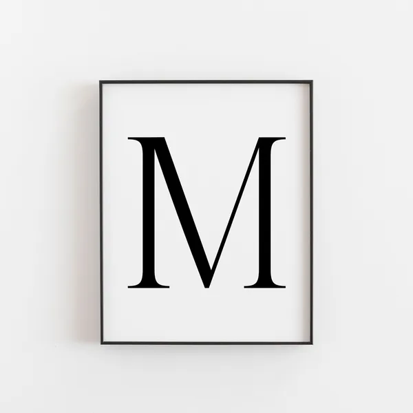 Capital Letter M Minimalist Art Print