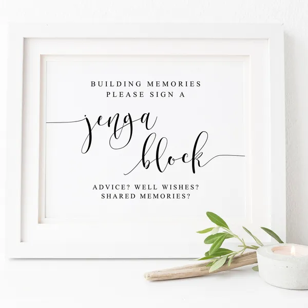 Jenga Guestbook Sign, Wedding Guestbook Art Print