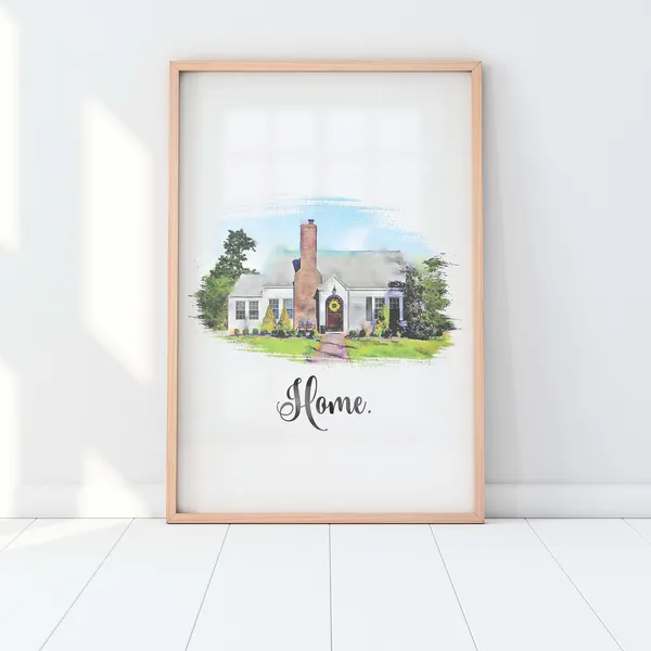 Custom House Portrait - Watercolor