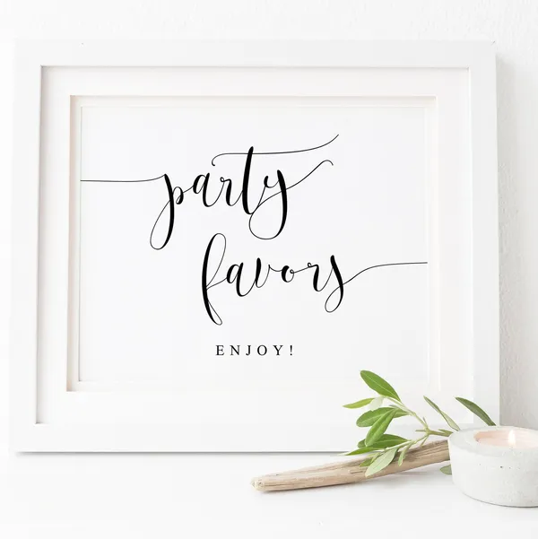 Wedding Party Favors Sign, Reception Wall Art Print