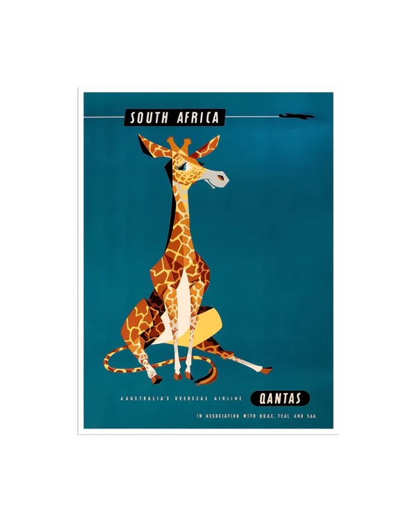 South Africa Vintage Travel Poster, African Home Decor