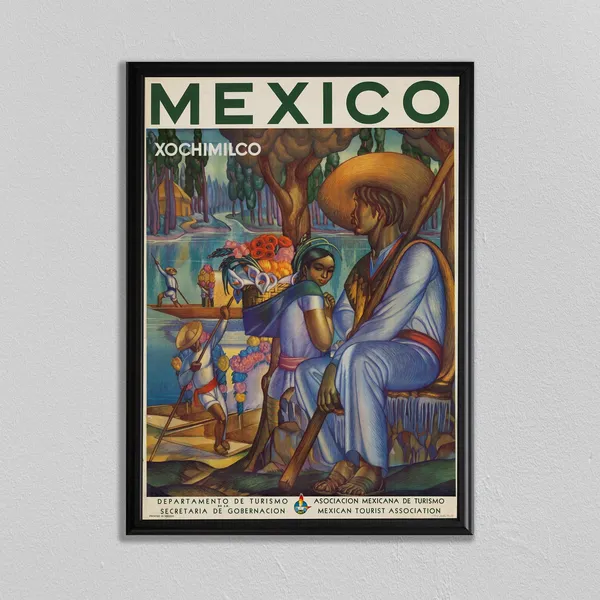 Mexico Vintage Travel Poster, Tourism Art Print