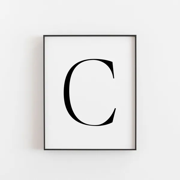 Letter C Alphabet Art Print, Nursery Decor