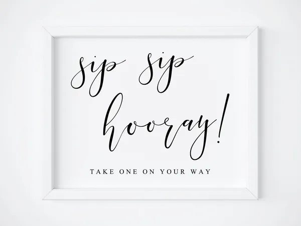 Sip Sip Hooray Bubbly Bar Sign, Brunch Decor