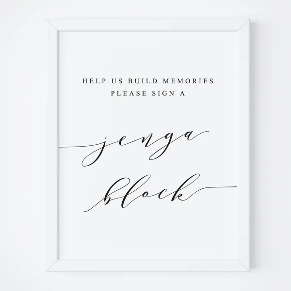 Jenga Guestbook Sign, Wedding Memory Wall Art Print