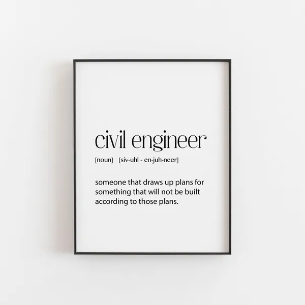 Civil Engineer Art Print, Office Wall Decor