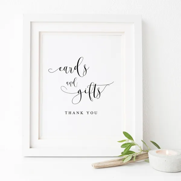 Wedding Cards And Gifts Sign, Reception Print