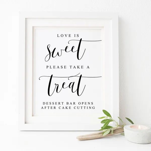 Love Is Sweet Treat Sign for Dessert Table