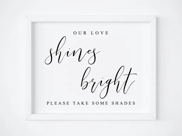Our Love Shines Bright Wedding Sign, Wedding Decor