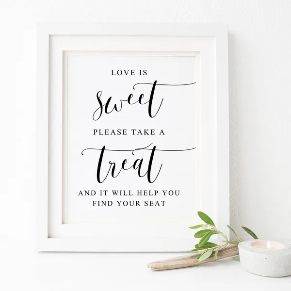 Love Is Sweet Treat Sign, Valentine Party Art Print