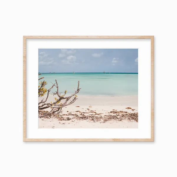 Aruba Beach Kitesurfing Travel Poster