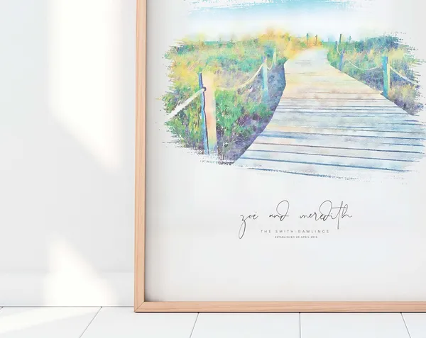 Wedding Guest Book Alternative Illustration, Wedding Gift