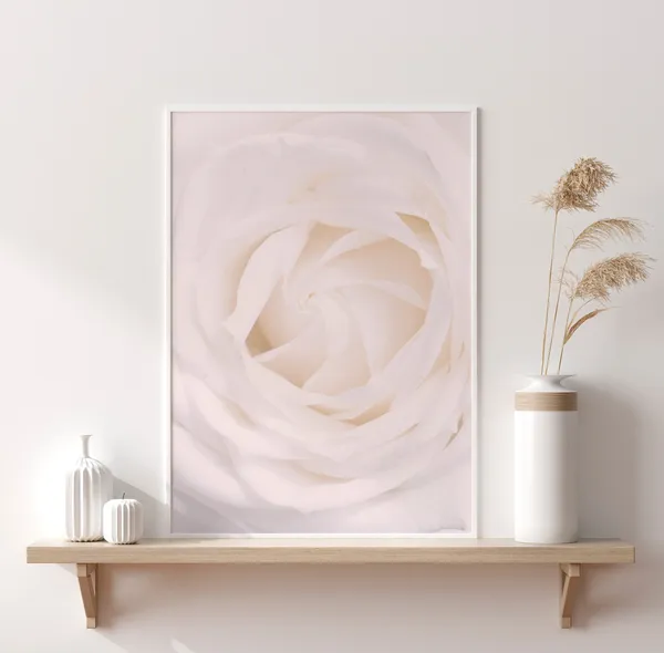 Blush Pink Roses Boho Floral Bedroom Art Print