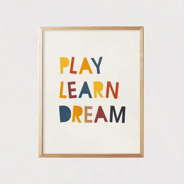 Play Learn Dream Mid-Century Modern Art Print