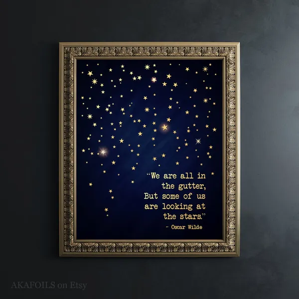 Oscar Wilde Quote Art Print, Poetry Book Lover Gift