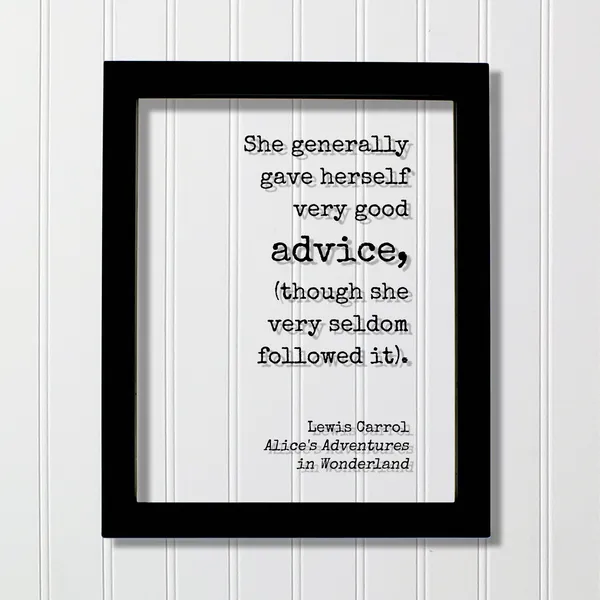 Lewis Carroll Floating Quote, Alice in Wonderland Art Print