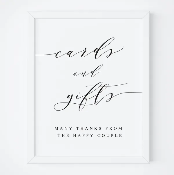 Cards And Gifts Wedding Reception Sign Art Print