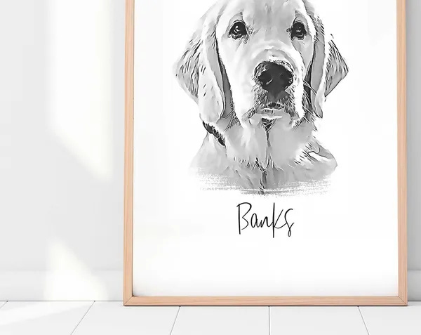 Custom Pet Portrait, Pet Memorial Gift Art Print