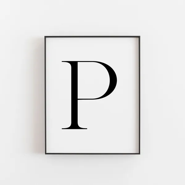 Letter P Nursery Initial Art Print Poster
